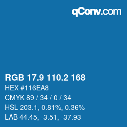 Color code: RGB 17.9 110.2 168 | qconv.com