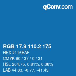 Color code: RGB 17.9 110.2 175 | qconv.com