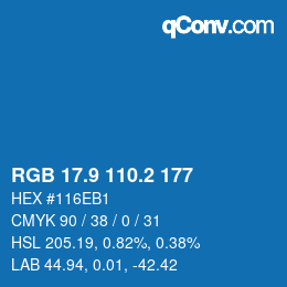 Color code: RGB 17.9 110.2 177 | qconv.com