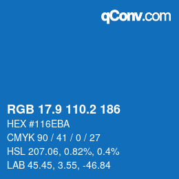 Color code: RGB 17.9 110.2 186 | qconv.com