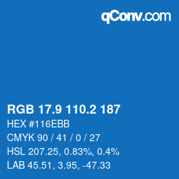 Color code: RGB 17.9 110.2 187 | qconv.com