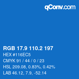 Color code: RGB 17.9 110.2 197 | qconv.com