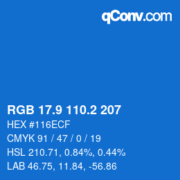 Color code: RGB 17.9 110.2 207 | qconv.com