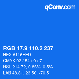 Color code: RGB 17.9 110.2 237 | qconv.com