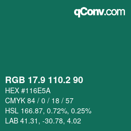 カラーコード: RGB 17.9 110.2 90 | qconv.com