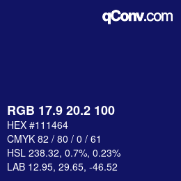 Farbcode: RGB 17.9 20.2 100 | qconv.com