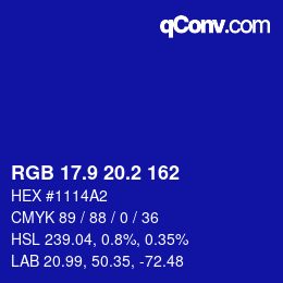 カラーコード: RGB 17.9 20.2 162 | qconv.com