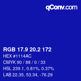 カラーコード: RGB 17.9 20.2 172 | qconv.com