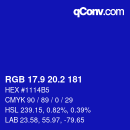 カラーコード: RGB 17.9 20.2 181 | qconv.com