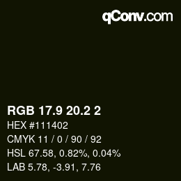 Color code: RGB 17.9 20.2 2 | qconv.com