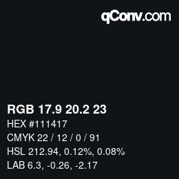 Color code: RGB 17.9 20.2 23 | qconv.com