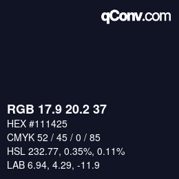 Color code: RGB 17.9 20.2 37 | qconv.com
