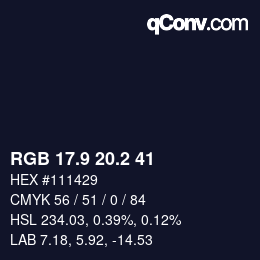 Color code: RGB 17.9 20.2 41 | qconv.com
