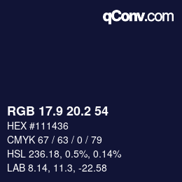 Color code: RGB 17.9 20.2 54 | qconv.com