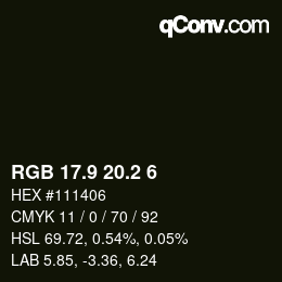 Color code: RGB 17.9 20.2 6 | qconv.com