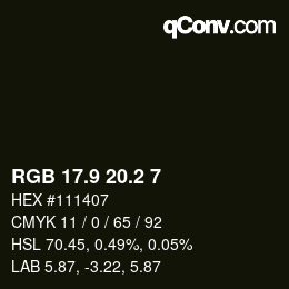 Color code: RGB 17.9 20.2 7 | qconv.com