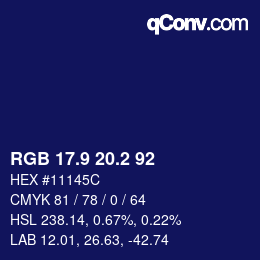 カラーコード: RGB 17.9 20.2 92 | qconv.com