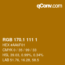 カラーコード: RGB 170.1 111 1 | qconv.com