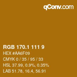 カラーコード: RGB 170.1 111 9 | qconv.com
