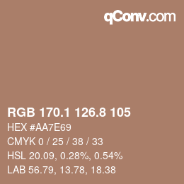 Color code: RGB 170.1 126.8 105 | qconv.com
