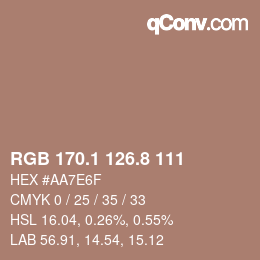 Code couleur: RGB 170.1 126.8 111 | qconv.com