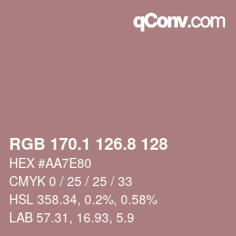 Color code: RGB 170.1 126.8 128 | qconv.com