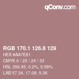 Color code: RGB 170.1 126.8 129 | qconv.com