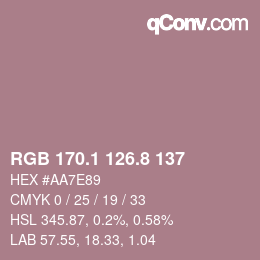 Color code: RGB 170.1 126.8 137 | qconv.com