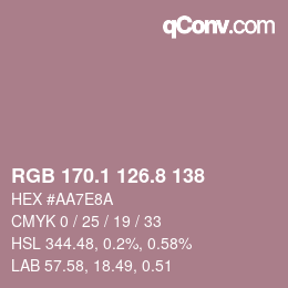 Color code: RGB 170.1 126.8 138 | qconv.com