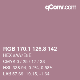 Farbcode: RGB 170.1 126.8 142 | qconv.com