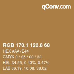 Código de color: RGB 170.1 126.8 68 | qconv.com