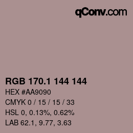 Color code: RGB 170.1 144 144 | qconv.com
