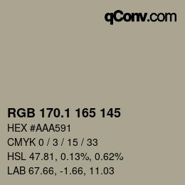 Color code: RGB 170.1 165 145 | qconv.com