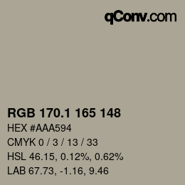Color code: RGB 170.1 165 148 | qconv.com