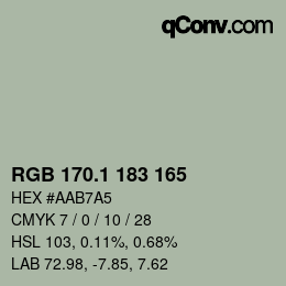 カラーコード: RGB 170.1 183 165 | qconv.com