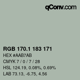 Color code: RGB 170.1 183 171 | qconv.com