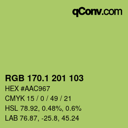 カラーコード: RGB 170.1 201 103 | qconv.com