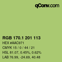 カラーコード: RGB 170.1 201 113 | qconv.com