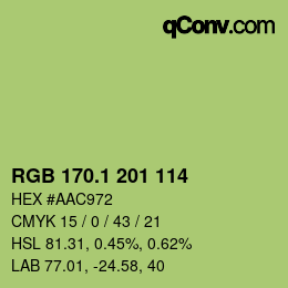 カラーコード: RGB 170.1 201 114 | qconv.com