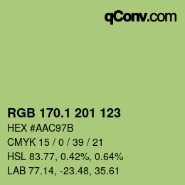 カラーコード: RGB 170.1 201 123 | qconv.com