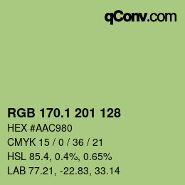 カラーコード: RGB 170.1 201 128 | qconv.com
