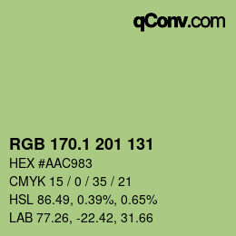 カラーコード: RGB 170.1 201 131 | qconv.com
