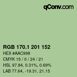 カラーコード: RGB 170.1 201 152 | qconv.com