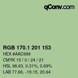 Color code: RGB 170.1 201 153 | qconv.com
