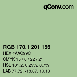カラーコード: RGB 170.1 201 156 | qconv.com