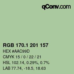 Color code: RGB 170.1 201 157 | qconv.com
