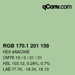 カラーコード: RGB 170.1 201 158 | qconv.com