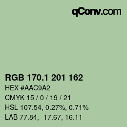 Code couleur: RGB 170.1 201 162 | qconv.com