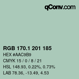 Color code: RGB 170.1 201 185 | qconv.com