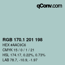 Code couleur: RGB 170.1 201 198 | qconv.com